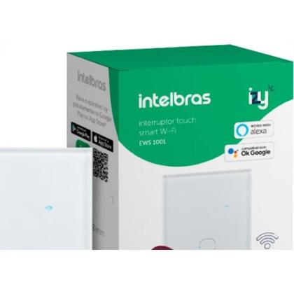 Imagem de Interruptor Inteligente Intelbras Wifi Touch Branco 1 Tecla Ews 1001