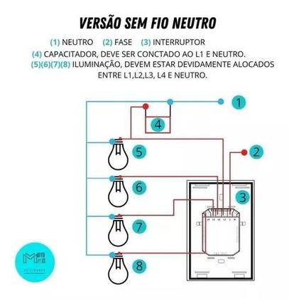 Imagem de Interruptor inteligente luz 2 botões touch