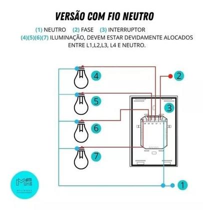 Imagem de Interruptor inteligente luz 2 botões touch