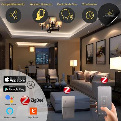 Imagem de Interruptor Inteligente Mercúrio 2 Teclas Física Zigbee Ekaza