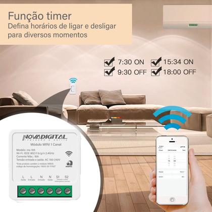 Imagem de Interruptor Inteligente Mini Módulo Dimmer 1 Canal Wifi AlexaHome