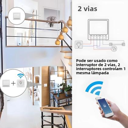 Imagem de Interruptor Inteligente Mini Tuya WiFi 16A 20A Controle Bidirecional Compatível Com Smart Life Alexa