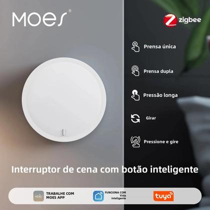 Imagem de Interruptor Inteligente MOES ZigBee Sem Fio Com Bateria, Controlador De Cena Para App SmartLife