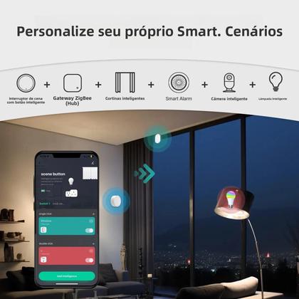 Imagem de Interruptor Inteligente MOES ZigBee Sem Fio Com Bateria, Controlador De Cena Para App SmartLife