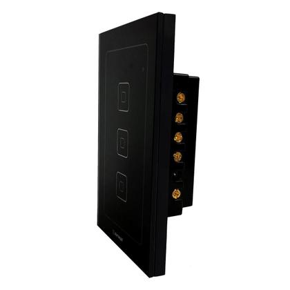 Imagem de Interruptor Inteligente Outmat Touch Wi-Fi 4X2 3 Bot. Preto