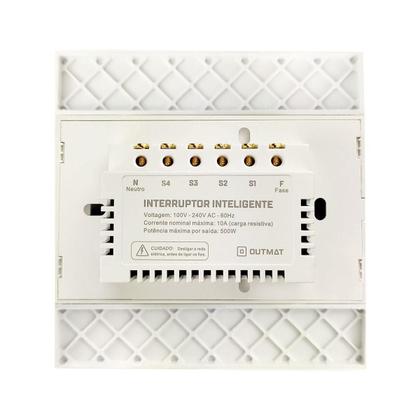 Imagem de Interruptor Inteligente Outmat Touch Wi-Fi 4X4 Branco Alexa
