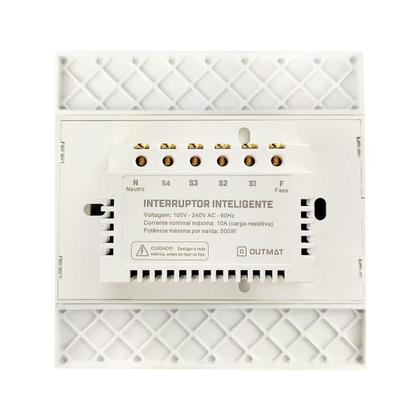 Imagem de Interruptor Inteligente Outmat Touch Wi-Fi 4X4 Branco Alexa