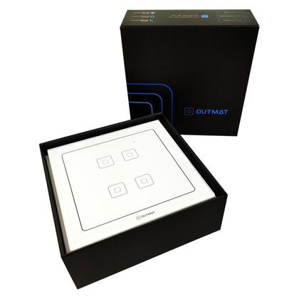 Imagem de Interruptor Inteligente Outmat Touch Wi-Fi 4X4 Branco Alexa