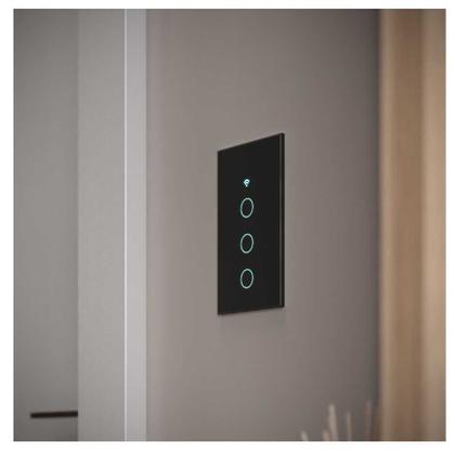 Imagem de Interruptor Inteligente Preto Wifi 3 Botoes Touch Avant Neo