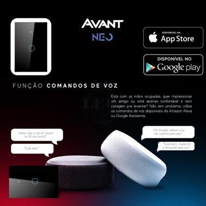 Imagem de Interruptor Inteligente Preto Wifi Touch Avant Neo Bivolt