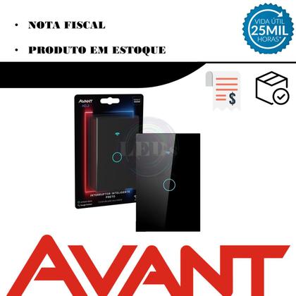 Imagem de Interruptor Inteligente Preto Wifi Touch Avant Neo Bivolt