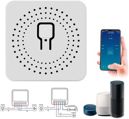 Imagem de Interruptor Inteligente Relé Módulo Automação WiFi 1 Canal 10A Novadigital Mini MS105 Tuya Smart Life Alexa Bivolt Branco