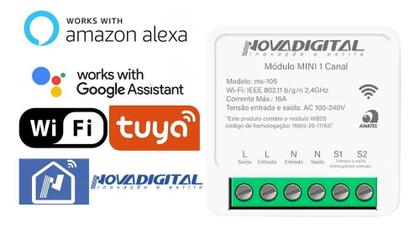 Imagem de Interruptor Inteligente Relé Wifi Novadigital 1 Canal 16A