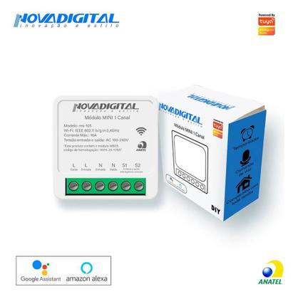 Imagem de Interruptor Inteligente Relé Wifi Novadigital 1 Canal 16A Mi