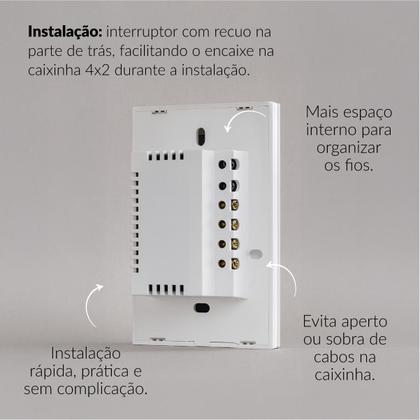 Imagem de Interruptor Inteligente Smart Wi-fi Alexa google 3 Botões 4x2 Bivolt Preto Cod: 291990400 Neo Avant