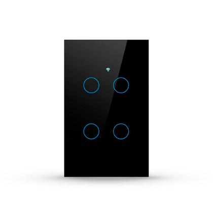 Imagem de Interruptor Inteligente Smart Wi-fi Alexa google 4 Botões 4x4 Bivolt Preto Cod: 291990428 Neo Avant