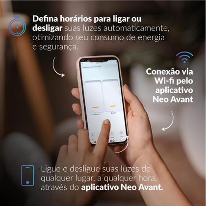 Imagem de Interruptor Inteligente Smart Wi-fi Alexa google 6 Botões 4x4 Bivolt Preto Cod: 291990446 Neo Avant