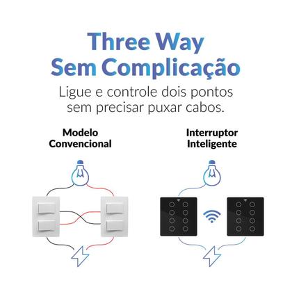 Imagem de Interruptor Inteligente Smart Wi-fi Alexa google 8 Botões 4x4 Bivolt Preto Cod: 291990464 Neo Avant