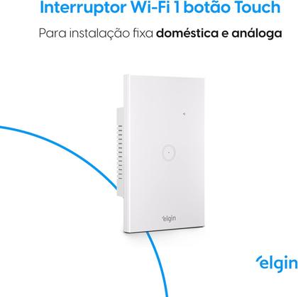 Imagem de Interruptor inteligente Smart Wi-fi Botão Touch Compatível Alexa e Google Home Elgin