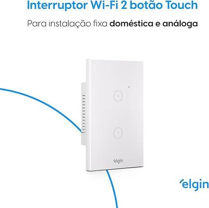 Imagem de Interruptor inteligente Smart Wi-fi Botão Touch Compatível Alexa e Google Home Elgin