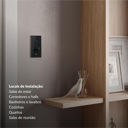 Imagem de Interruptor Inteligente Smart Zigbee Alexa 2 Botões Tomada 4x2 Bivolt Preto 291990654 Neo Avant