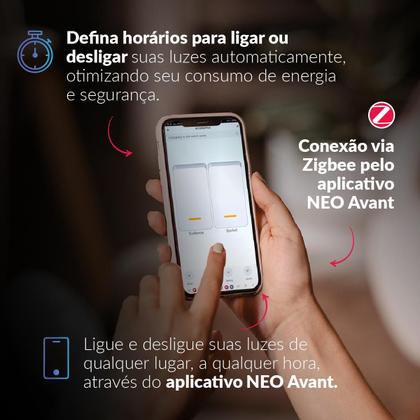 Imagem de Interruptor Inteligente Smart Zigbee Alexa google 1 Botão 4x2 Bivolt Branco Cod: 291990482 Neo Avant
