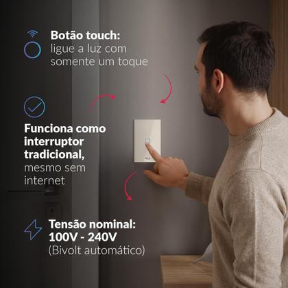 Imagem de Interruptor Inteligente Smart Zigbee Alexa google 1 Botão 4x2 Bivolt Branco Cod: 291990482 Neo Avant