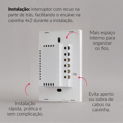 Imagem de Interruptor Inteligente Smart Zigbee Alexa google 2 Botões 4x2 Bivolt Branco Cod:291990509 Neo Avant