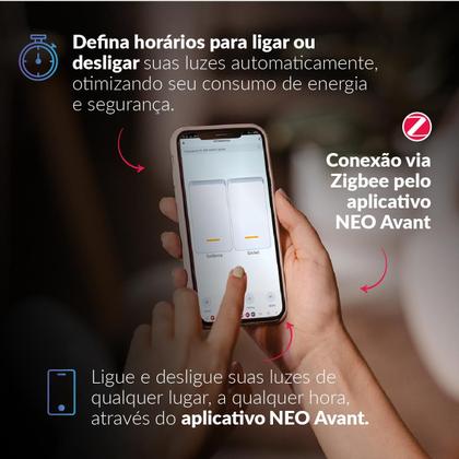 Imagem de Interruptor Inteligente Smart Zigbee Alexa google 3 Botões 4x2 Bivolt Branco Cod:291990527 Neo Avant