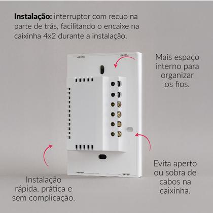 Imagem de Interruptor Inteligente Smart Zigbee Alexa google 4 Botões 4x2 Bivolt Branco Cod:291990545 Neo Avant