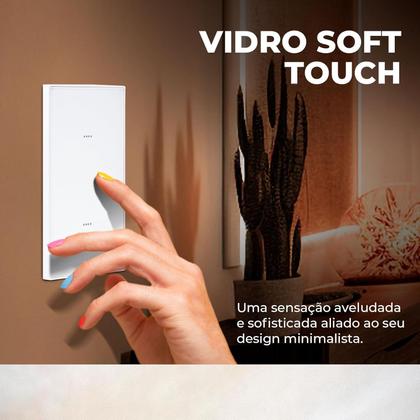 Imagem de Interruptor Inteligente Soft Touch Vênus 2 Botões BRANCO Alexa Google Ekaza - EKTL-T407-2W