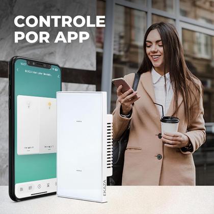 Imagem de Interruptor Inteligente Soft Touch Vênus 2 Botões BRANCO Alexa Google Ekaza - EKTL-T407-2W
