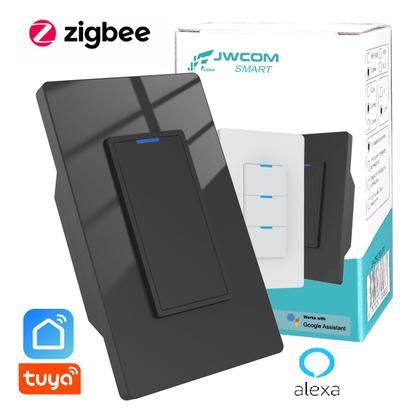 Imagem de Interruptor Inteligente Tecla Física 1 Botão Zigbee PRETO JWCOM SA-ZB279A-PT