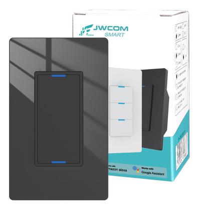 Imagem de Interruptor Inteligente Tecla Física 3 Botões Zigbee PRETO JWCOM SA-ZB279C-PT