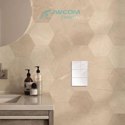 Imagem de Interruptor Inteligente Tecla Física vidro 3 Botões Zigbee Branco jwcom SA-ZB217C-BR