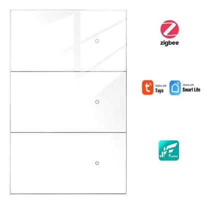 Imagem de Interruptor Inteligente Tecla Física vidro 3 Botões Zigbee Branco jwcom SA-ZB217C-BR