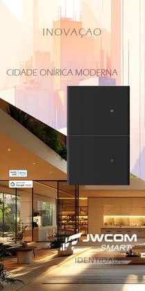 Imagem de Interruptor Inteligente Tecla Física WIFI 1 Botão PRETO jwcom SA-WF216A-PT Compativel com Alexa