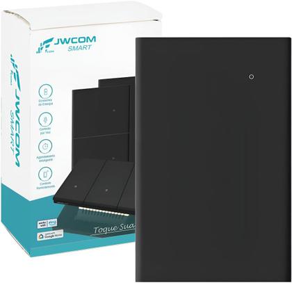 Imagem de Interruptor Inteligente Tecla Física WIFI 1 Botão PRETO jwcom SA-WF216A-PT Compativel com Alexa