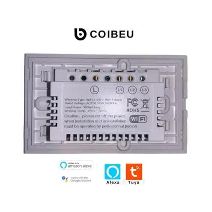Imagem de Interruptor Inteligente Tomada 3 Botões Wifi Smart Automação