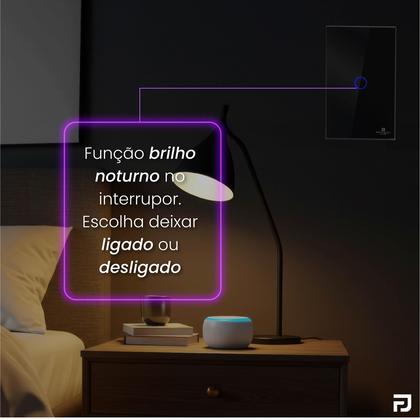 Imagem de Interruptor Inteligente Touch 1 Botão 4x2 Alexa Google Wifi Smartlife Tuya Panda Plus Controle de Voz Bivolt Automação