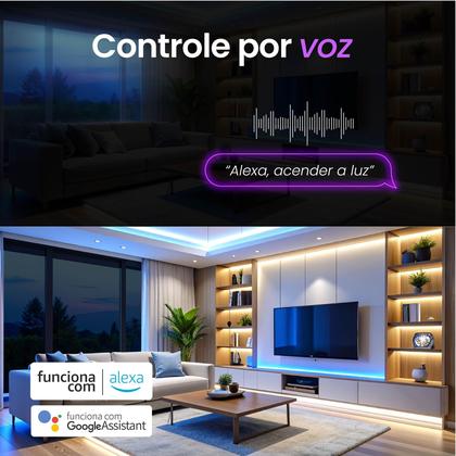 Imagem de Interruptor Inteligente Touch 2 Botões 4x2 Alexa Google Wifi Smartlife Tuya Panda Plus Controle de Voz Bivolt Automação