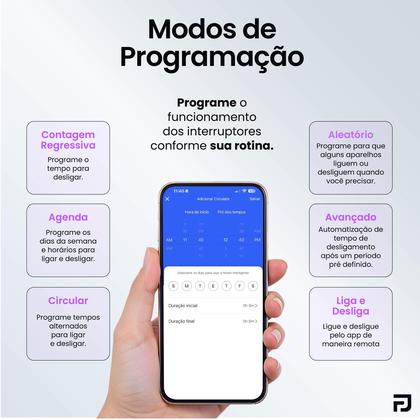 Imagem de Interruptor Inteligente Touch 2 Botões 4x2 Alexa Google Wifi Smartlife Tuya Panda Plus Controle de Voz Bivolt Automação