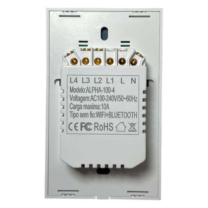 Imagem de Interruptor Inteligente Touch Wifi 4 Botões Wireless