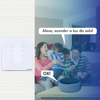 Imagem de Interruptor Inteligente Touch Wifi 8 Botões 4X4 Smart-Branco