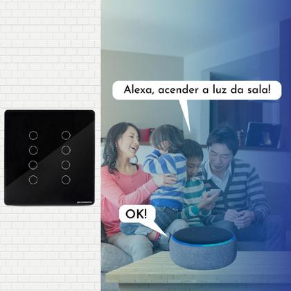 Imagem de Interruptor Inteligente Touch Wifi 8 Botões 4X4 Smart -Preto