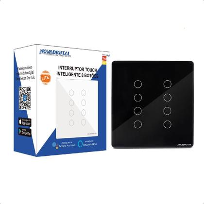 Imagem de Interruptor Inteligente Touch Wifi 8 Botões 4X4 Smart -Preto