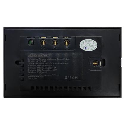 Imagem de Interruptor Inteligente Touch Zigbee 1 Botão NovaDigital Business Compatível Alexa e Google Assistente Preto