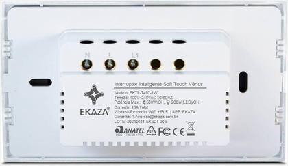 Imagem de Interruptor Inteligente Venus Wi-Fi 1 Botão Ekaza Branco 4X2