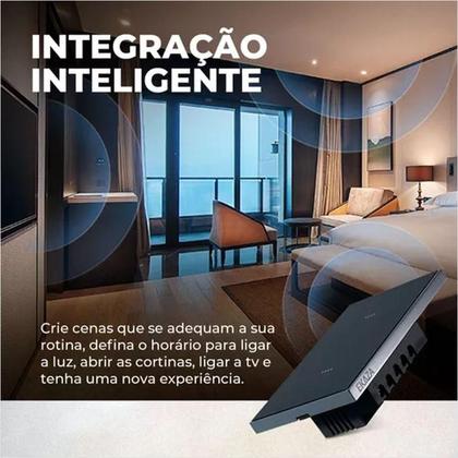 Imagem de Interruptor Inteligente Vênus Wifi 3 Botões Eka Preto 4X2