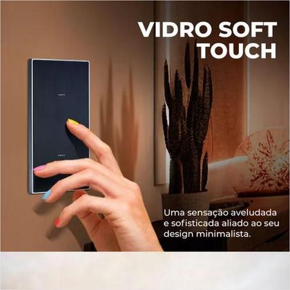 Imagem de Interruptor Inteligente Vênus Wifi 3 Botões Eka Preto 4X2